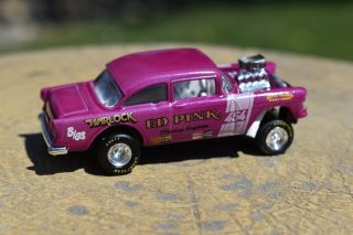 Hot Wheels 55 Chevy Custom Gasser " Ed Pink " W/custom Paint R/r Tires