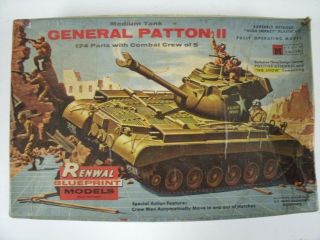 Vintage Renwal General Patton Ii Medium Tank 1/32 Model Kit M556