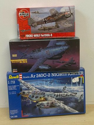Revell,  Hasegawa & Airfix 1/72 Ww2 Luftwaffe Aircraft Kits X 3,  Arado Ar.  240