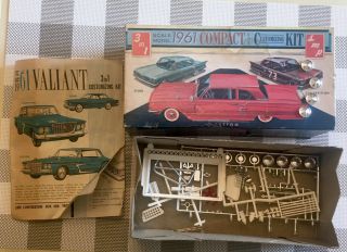 Smp " 1961 Valiant " 3 - In - 1 Model Car Box / Instruction Sheet / Parts