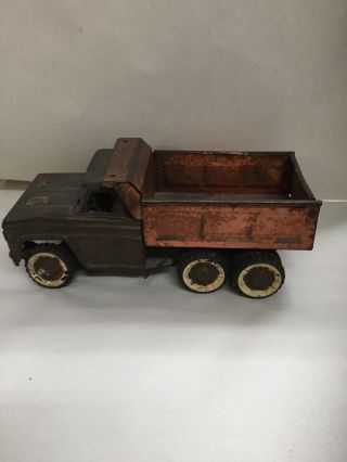 Vintage Structo Pressed Steel Dump Truck Toy Orange