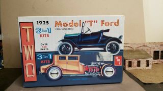 Amt 1925 Ford Model T Double Kit Stock & Rod 3 In 1 Un Built Unbuilt 1:25