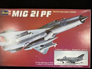 Revell 1975 Mig 21 Pf Soviet Interceptor Fighter Plastic Model Airplane Kit P2