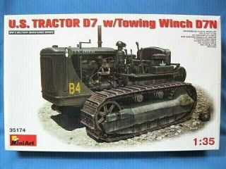 Miniart 35174 1/35 U.  S.  Tractor D7 W/towing Winch D7n