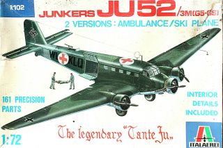 Italeri 1/72: Junkers Ju - 52 - Skiis Or Wheels