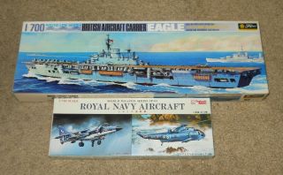 1/700 Fujimi Eagle Aircraft Carrier & 1/700 Tsukuda Royal Navy Aircraft Set Vhtf