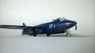 Built 1/72 scale Hawker Sea Hawk Jet Airplane in French Navy Service (what if) 3