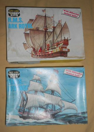 2 Vintage 1966 Pyro/life - Like Sailing Ship Models - Hms Revenge & Hms Royal Ark - Nr