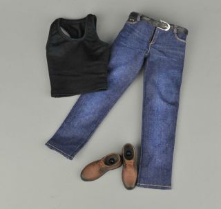 1/6 black Tank Top Vest Jeans Boots For PHICEN M33 M34 12 