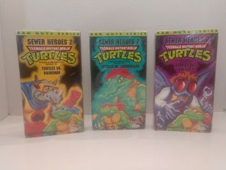 Teenage Mutant Ninja Turtles Sewer Heroes 2 Bad Guys Series 1989 Vhs
