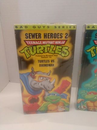 Teenage Mutant Ninja Turtles Sewer Heroes 2 Bad Guys Series 1989 VHS 2
