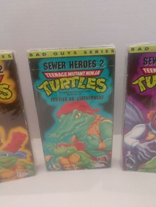 Teenage Mutant Ninja Turtles Sewer Heroes 2 Bad Guys Series 1989 VHS 3