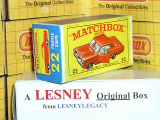 Matchbox Lesney 22c Pontiac Gran Prix Coupe Red Type E4 Empty Box Only