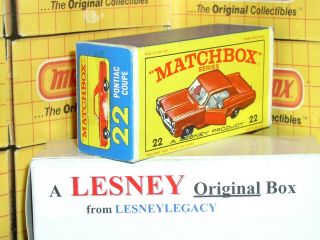 Matchbox Lesney 22c Pontiac Gran Prix Coupe red Type E4 EMPTY BOX ONLY 2
