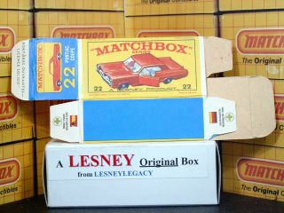 Matchbox Lesney 22c Pontiac Gran Prix Coupe red Type E4 EMPTY BOX ONLY 3