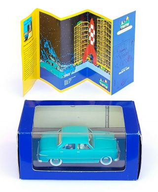 Voiture Car Tintin Atlas N°49 Ford Turquoise Objectif Lune Boite,  Certificat