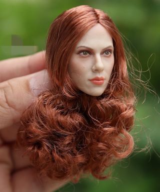 Gactoys Scarlett Johansson 1/6 Black Widow Head Sculpt Red Hair Model F Figure