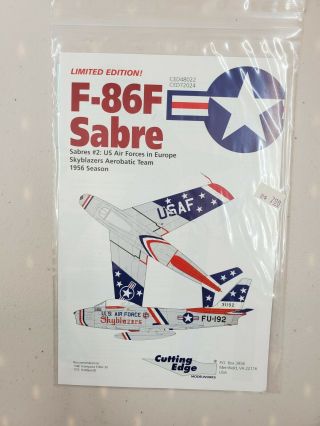 1/48 Cutting Edge Decal Sheet F - 86f Sabre