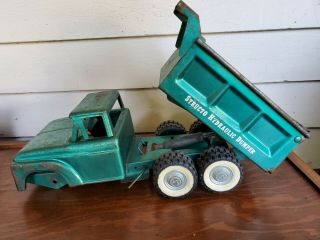 Vintage Structo Hydraulic Dumper Pressed Steel Toy Truck Metallic Green