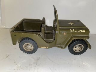 1960’s Vintage Tonka Truck Toy U.  S.  A Army Jeep Pressed Steel 3