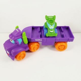 Tonka Chuck & Friends Car Carrier With Atv Wheel Pals Rare Purple Semi Hauler
