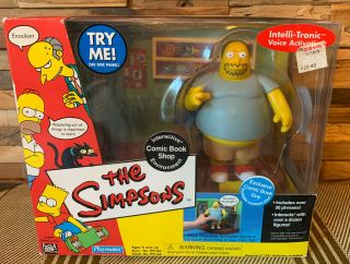 The Simpsons Wos Comic Book Shop/guy Interactive Environment Playmates 2001 Mib