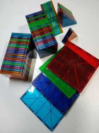 Magna - Tiles Multi Colors Shapes Magnetic Building Tiles - 75 Pc Set Magna Tiles