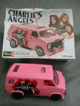 Old Vintage 1977 Charlies Angels Revell Van Model Car Kit Built - Up W Box