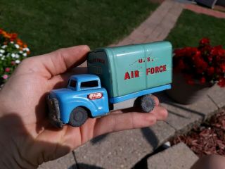 Vintage 1960s U.  S.  Air Force Tin Friction Toy Truck Japan Covered Bed