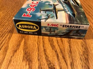 Vintage Aurora F - 94C Starfire Model Airplane Kit No.  495 - 50 - Not Complete 2
