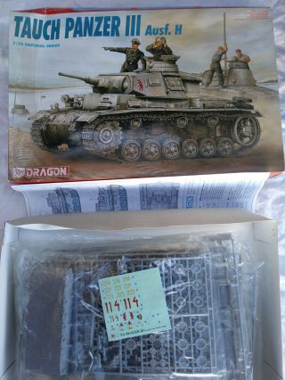 1996 Dragon 9033 Tauch Panzer Iii Ausf.  H - 1/35 Scale Model Kit