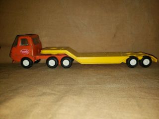 Vintage Tonka Semi Truck And Low Boy Trailer Pressed Steel Toy 2