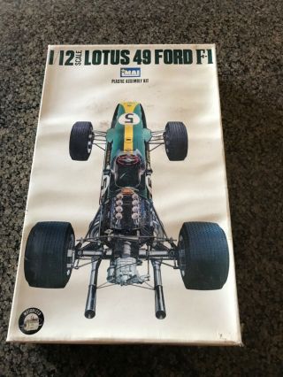 Vintage Imai 1/12 Scale Lotus 49 Ford F - 1 Motorized Plastic Model Partly Built