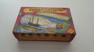 Vintage Constitution Ship In A Bottle Kit (1984) Complete Woodcrafter Kit