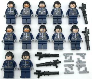 Lego 12 Swat Team Minifigures With Guns Police Figures Men People