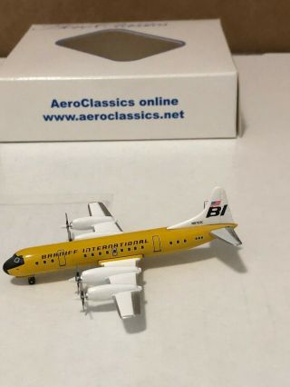 Aeroclassics 1/400 Braniff International Lockheed L - 188 Electra N9703c Yellow