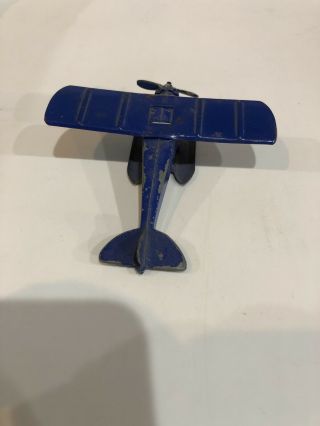 Aw) Vintage 1930 ' s Tootsietoy Aero Dawn Plane UX 214 Blue 3