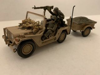 1/35 Built Jeep With Cart And Figures Wwii