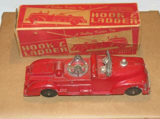 Vintage Hubley Kiddie Toy Die Cast Fire Truck No 463 With Box