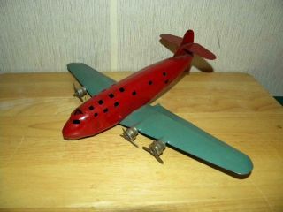 Pressed Steel Vintage Antique Toy Airplane Un - Marked Un - Branded Manufacture