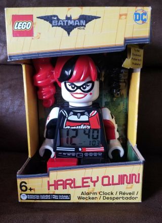 Lego Batman Movie Harley Quinn Minifigure Light Up Alarm Clock Plastic