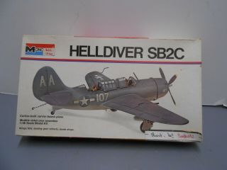 Monogram Hell Diver Sb2c Model Airplane Kit 1/48 Opened (1973) Usa