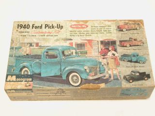 1/24 Monogram 1940 Ford Street Hot Rod Pickup Truck Plastic Model Kit Wrong Box