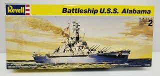 Revell Battleship Uss Alabama Wwii Vintage Us Navy Military Model Kit 1/720