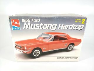Amt 1966 Ford Mustang Hardtop 1:25 Scale Model Kit Open Box