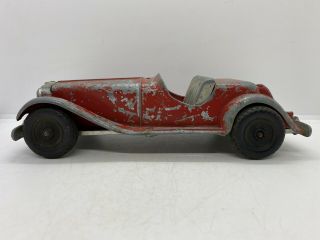 Antique Vintage 1950’s Hubley Kiddie Toy No.  485 Red Mgb Convertible Mg Roadster