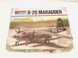 1/48 Monogram Revell B - 26 Marauder Ww2 Bomber Plastic Scale Model Kit Started