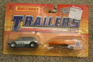 Matchbox Trailers Tp - 120 Vw Golf Gti & Inflatable Boat