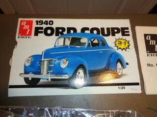 Amt Ertl 1940 Ford Coupe 3 In 1 Kit 1:25 Scale 6581 Open Box
