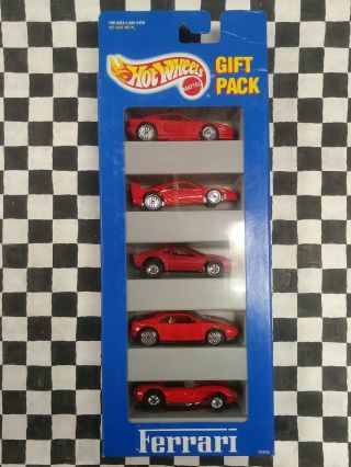 Hot Wheels Ferrari 5 Cars Set With Plastic Body / Metal Base 308 (rare)